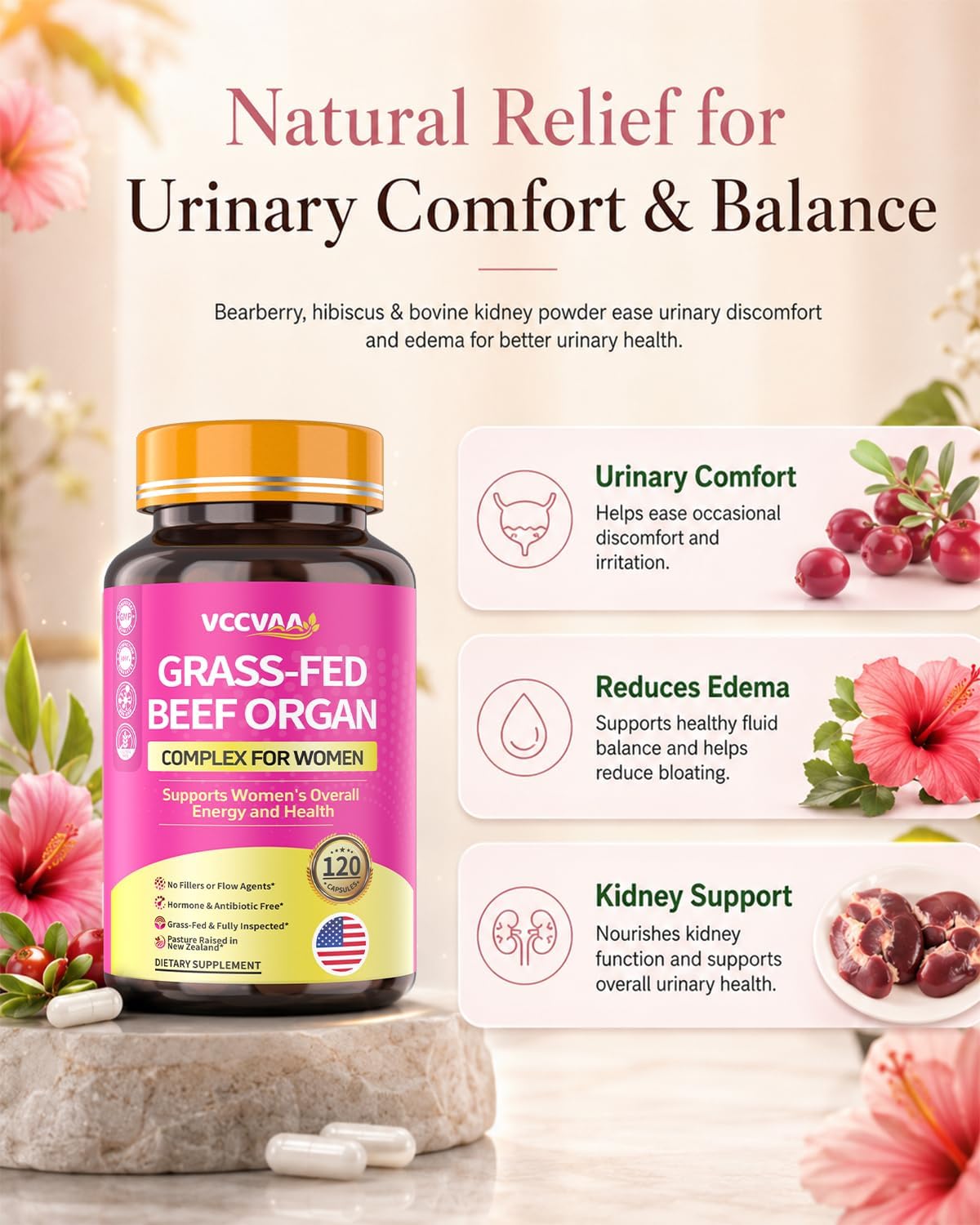 Beef Organ Supplement for Women-120 Caps