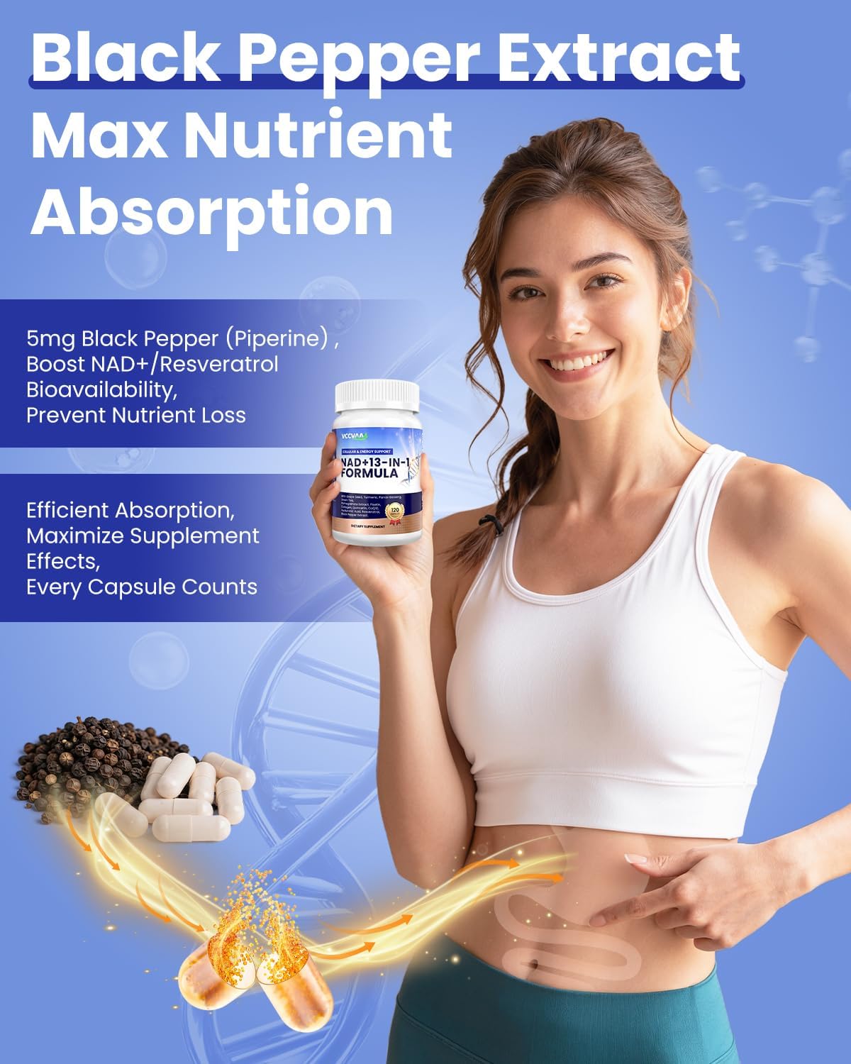 NAD+CoQ10 Supplement-120 Capsules