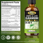 20+ Ingredients Lymph & Liver Cleanse Liquid Drops, Lymphatic Drainage Drops, Natural Herbal Complex with Milk Thistle, Echinacea, Fucoxanthin - Gentle Detox & Immune Support, 2 Fl Oz