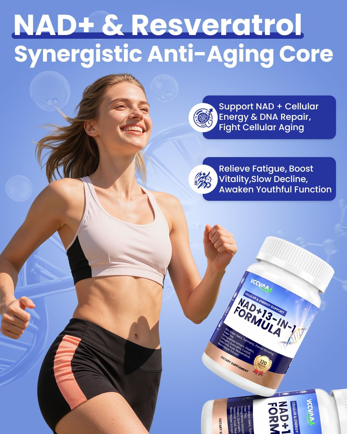NAD+CoQ10 Supplement-120 Capsules