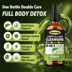 20+ Ingredients Lymph & Liver Cleanse Liquid Drops, Lymphatic Drainage Drops, Natural Herbal Complex with Milk Thistle, Echinacea, Fucoxanthin - Gentle Detox & Immune Support, 2 Fl Oz