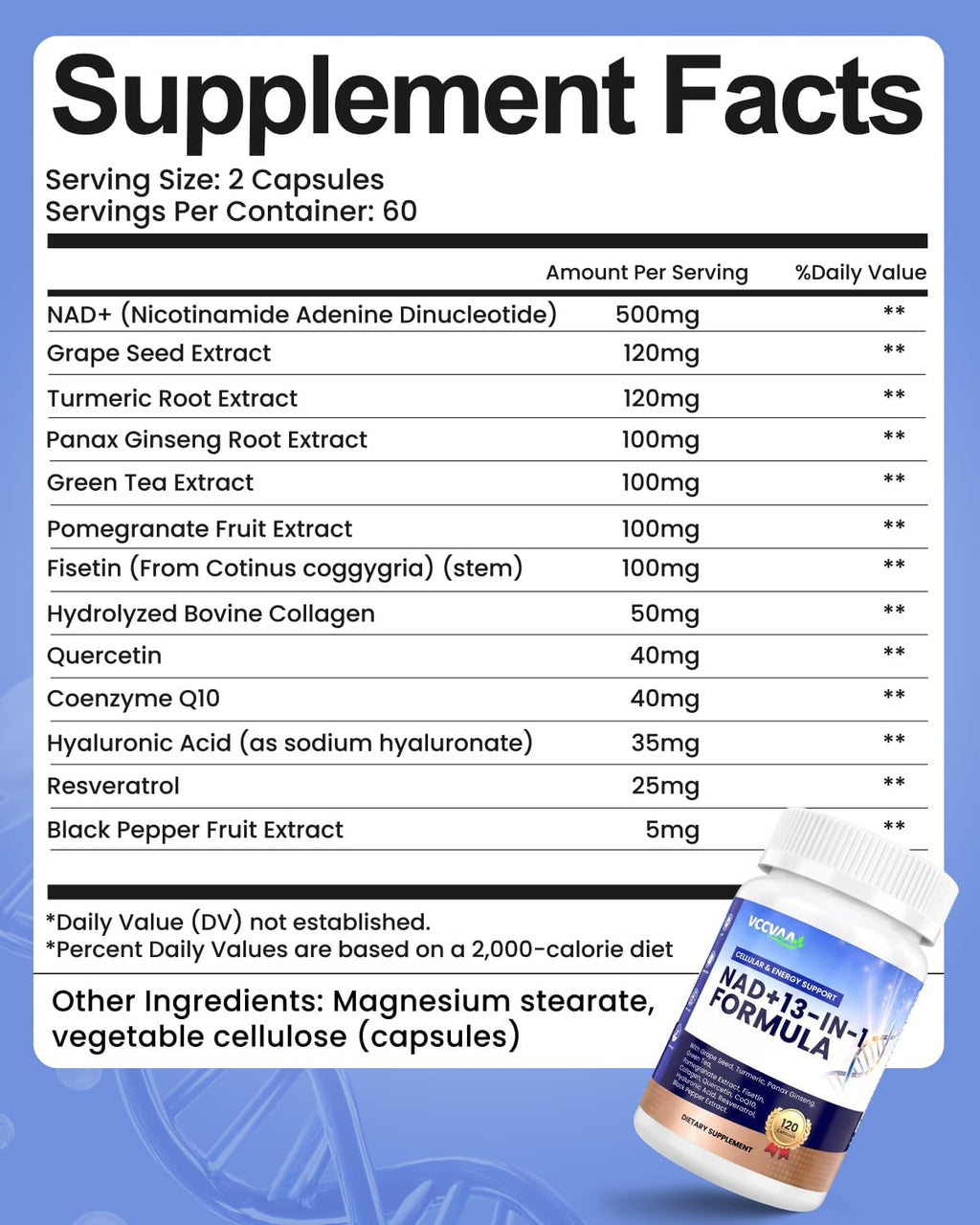 NAD+CoQ10 Supplement-120 Capsules
