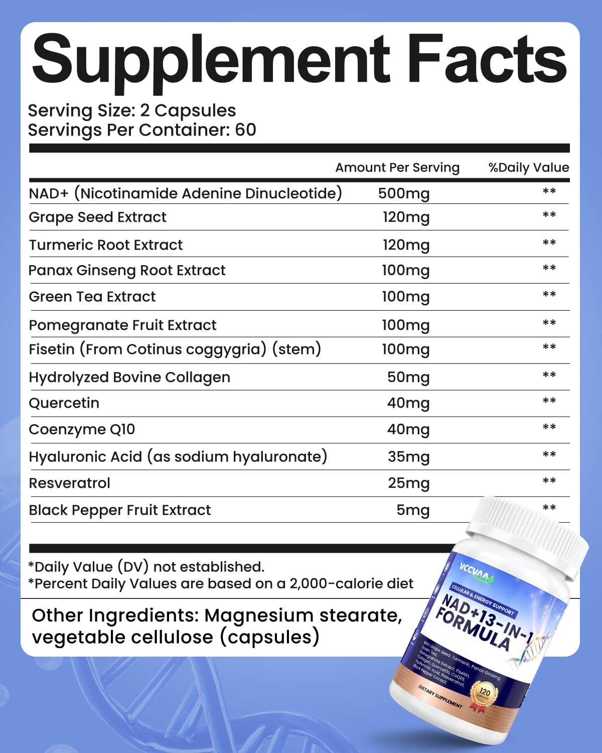 NAD+CoQ10 Supplement-120 Capsules
