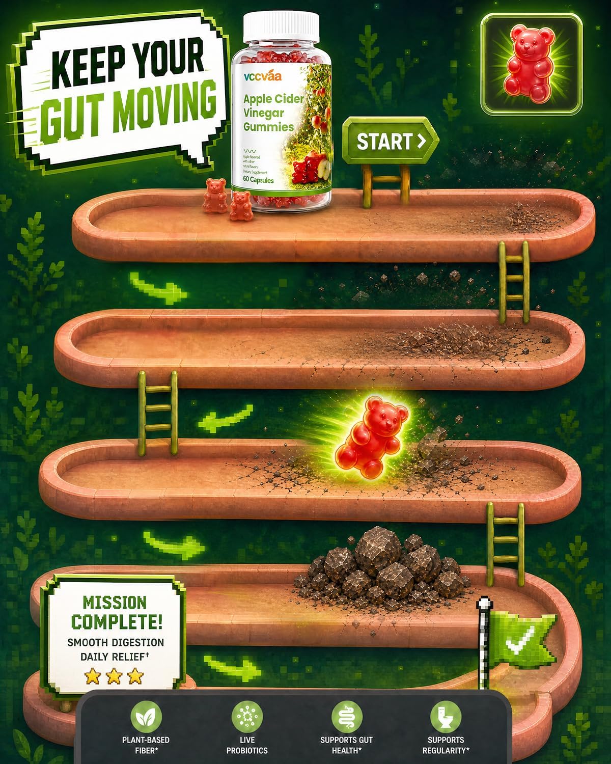 Probiotic Fiber Gummies-60 Gummies