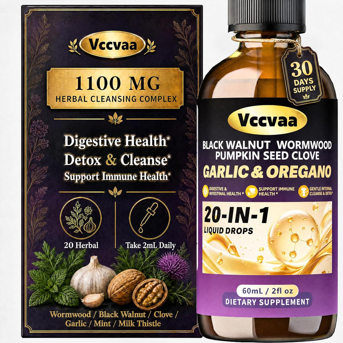 20-in-1 Wormwood Black Walnut Clove Parasite Cleanse-2FL Oz